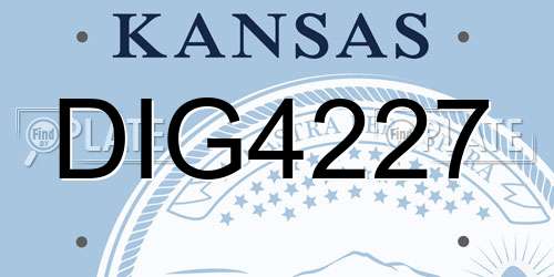 DIG4227 Kansas License Plate