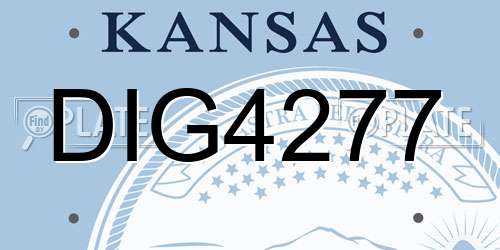 DIG4277 Kansas License Plate