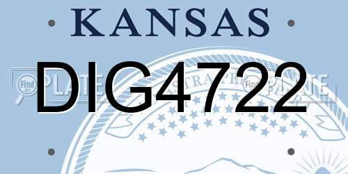 DIG4722 Kansas License Plate