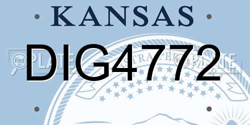 DIG4772 Kansas License Plate