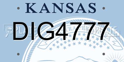 DIG4777 Kansas License Plate