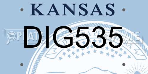 DIG535 Kansas License Plate