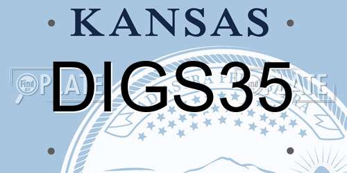 DIGS35 Kansas License Plate