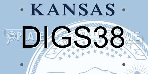 DIGS38 Kansas License Plate