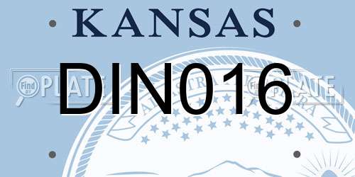 DIN016 Kansas License Plate