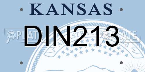 DIN213 Kansas License Plate