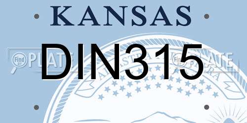 DIN315 Kansas License Plate