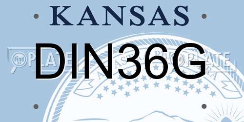 DIN36G Kansas License Plate
