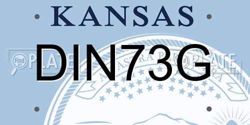 DIN73G Kansas License Plate
