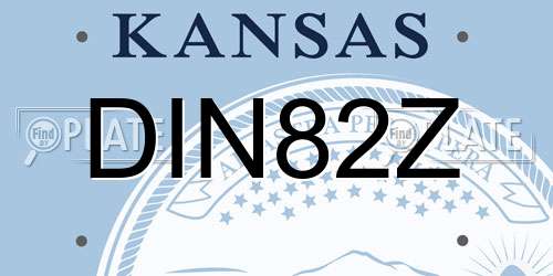 DIN82Z Kansas License Plate