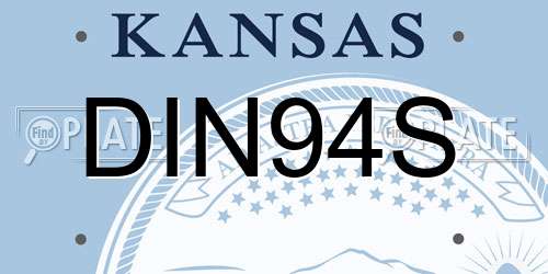 DIN94S Kansas License Plate