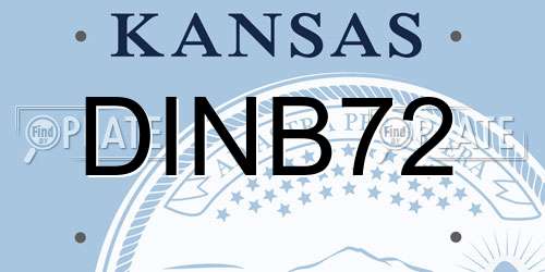 DINB72 Kansas License Plate