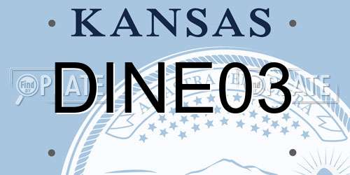 DINE03 Kansas License Plate