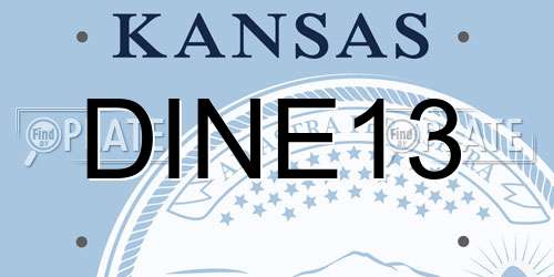 DINE13 Kansas License Plate