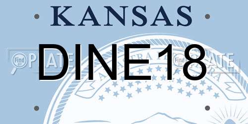 DINE18 Kansas License Plate
