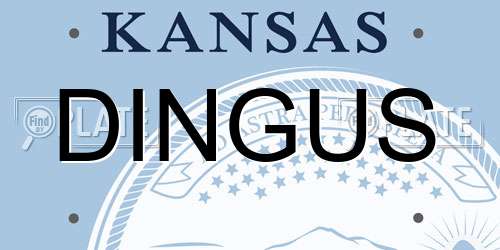 DINGUS Kansas License Plate