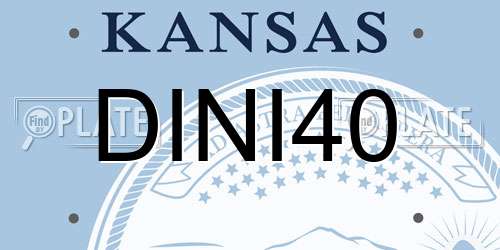 DINI40 Kansas License Plate