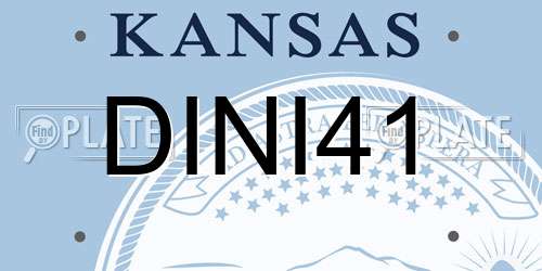 DINI41 Kansas License Plate