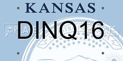 DINQ16 Kansas License Plate