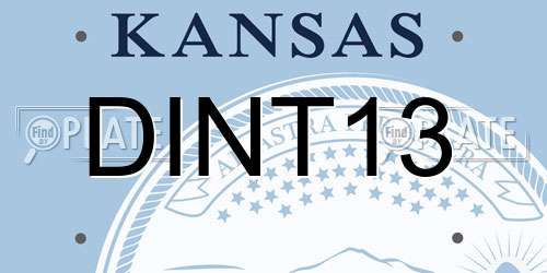 DINT13 Kansas License Plate