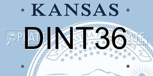 DINT36 Kansas License Plate