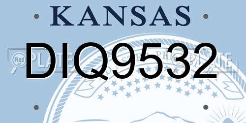 DIQ9532 Kansas License Plate