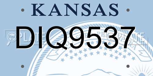 DIQ9537 Kansas License Plate