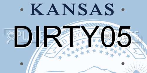 DIRTY05 Kansas License Plate