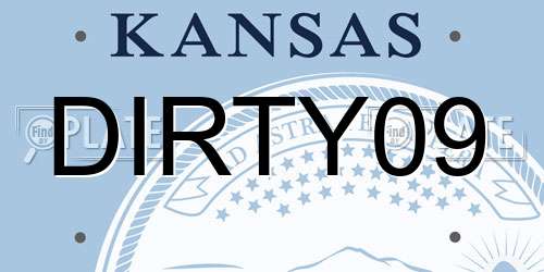 DIRTY09 Kansas License Plate