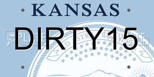 DIRTY15 Kansas License Plate