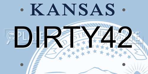 DIRTY42 Kansas License Plate
