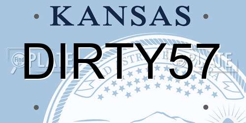 DIRTY57 Kansas License Plate