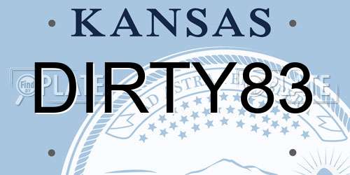 DIRTY83 Kansas License Plate