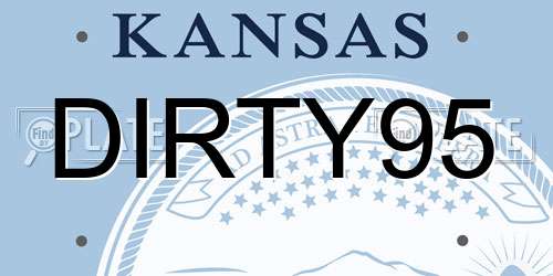 DIRTY95 Kansas License Plate