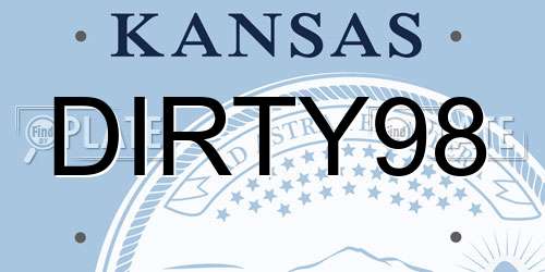 DIRTY98 Kansas License Plate