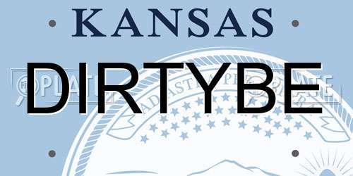 DIRTYBE Kansas License Plate