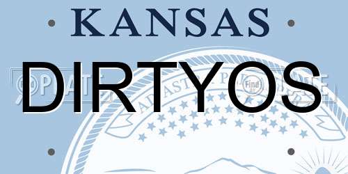 DIRTYOS Kansas License Plate