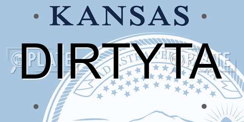 DIRTYTA Kansas License Plate