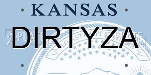 DIRTYZA Kansas License Plate
