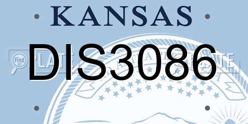 DIS3086 Kansas License Plate