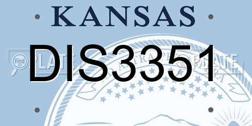 DIS3351 Kansas License Plate
