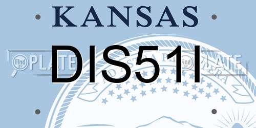 DIS51I Kansas License Plate