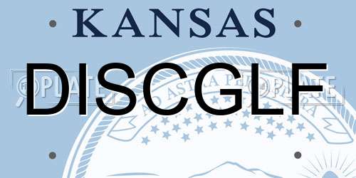 DISCGLF Kansas License Plate