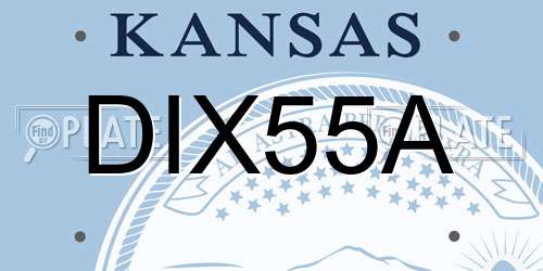 DIX55A Kansas License Plate