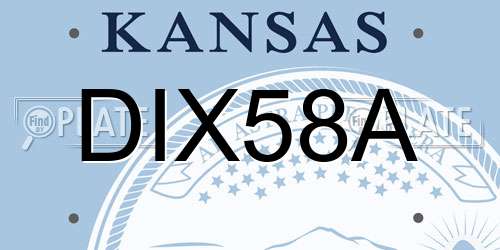 DIX58A Kansas License Plate