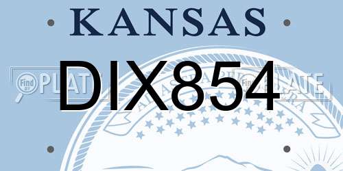 DIX854 Kansas License Plate