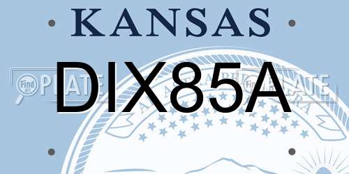 DIX85A Kansas License Plate