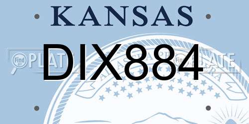 DIX884 Kansas License Plate