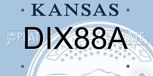 DIX88A Kansas License Plate