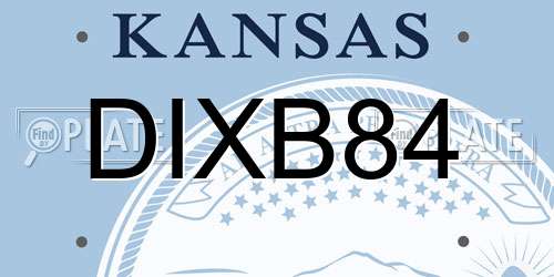 DIXB84 Kansas License Plate
